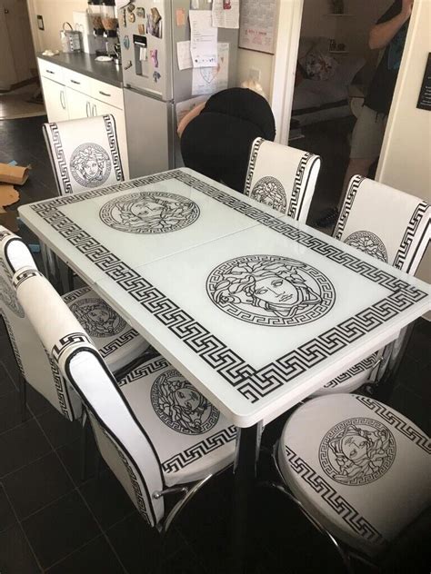 versace dining table and chairs